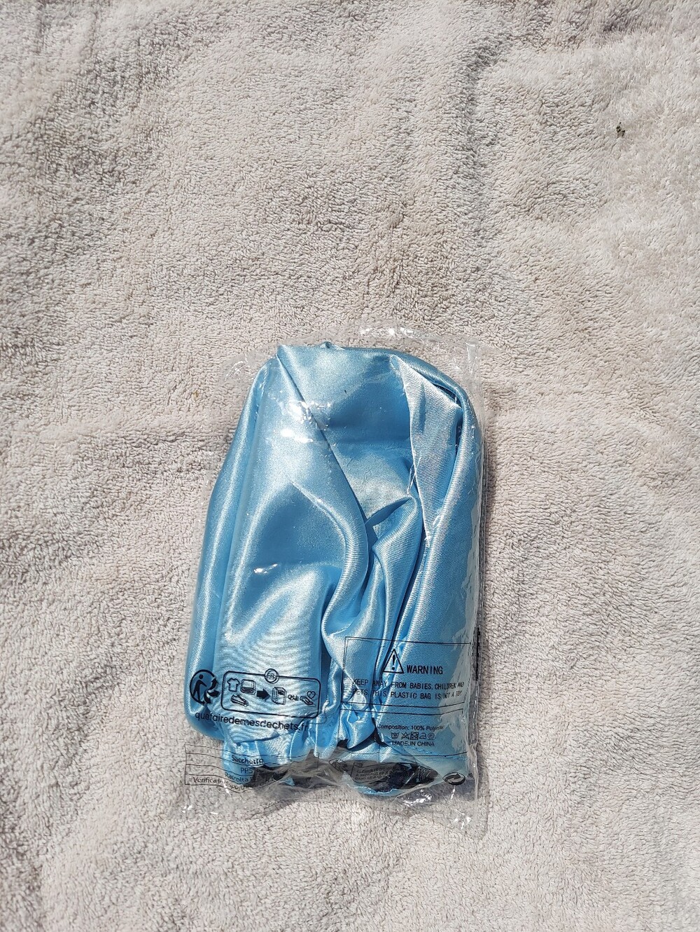 Light Blue Shower Cap OS NWT Casual Loungewear Travel Feminine Vacation